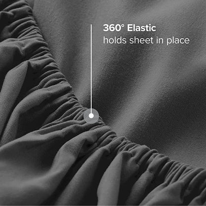 Drap-housse 100 % coton avec bande élastique bleu - AU FIL DU LIT